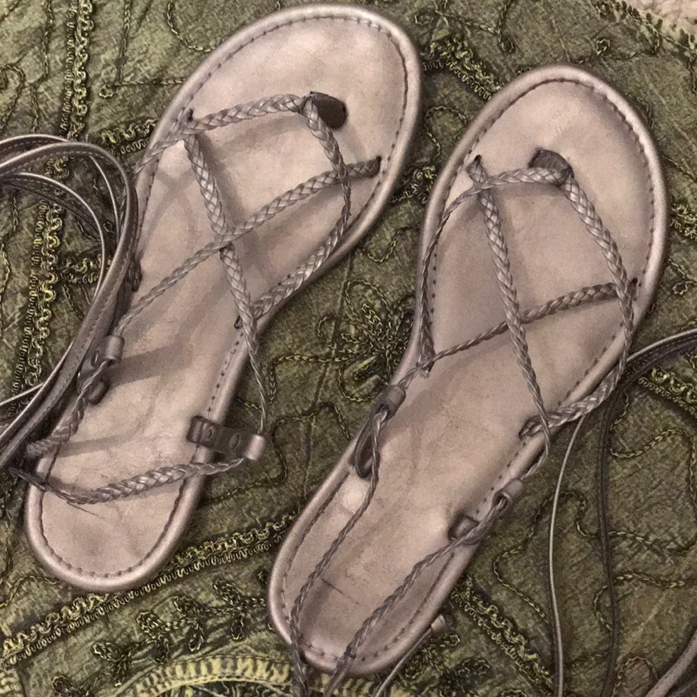Silver gladiator sandals
